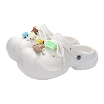 CHEDOIR Building Blocks Clogs Women's Summer DIY Outdoor Soft Sole Comfortable Beach Platform Closed Toe Shoes