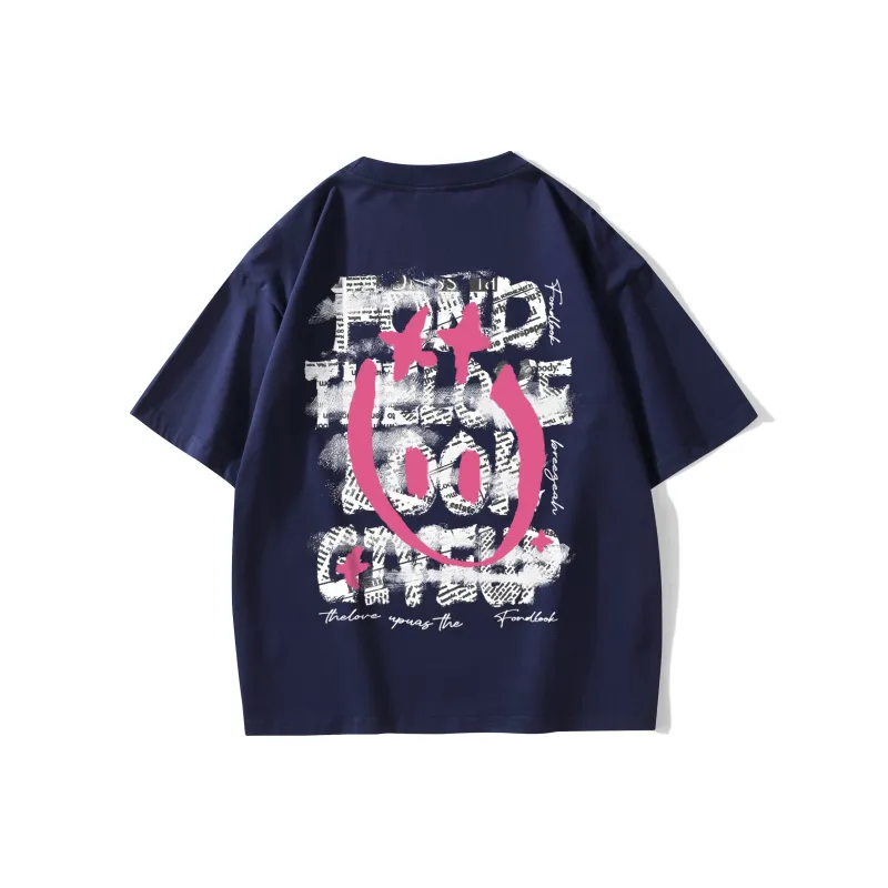 FONDLOOK T Shirts Unisex Navy Blue-0