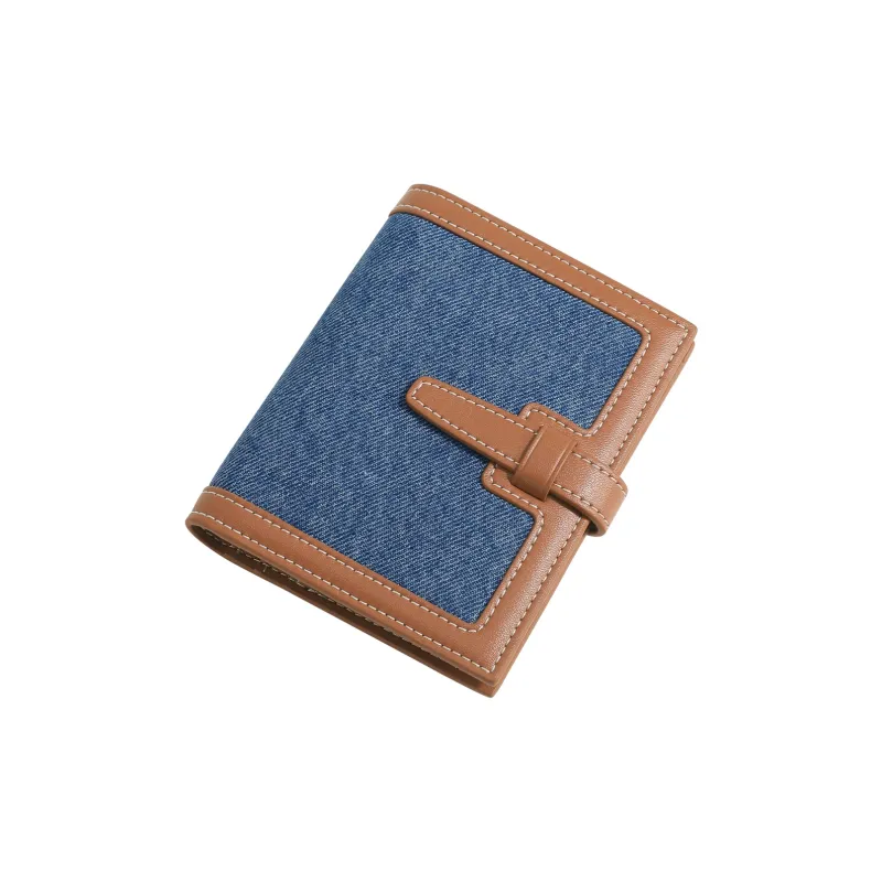 Miao Di Fabric Anti Skimming Wallet Women's Denim Blue-6