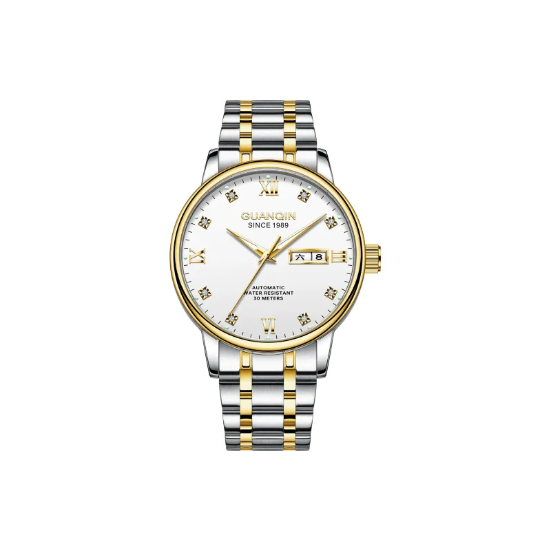 GUANQIN Automatic Mechanical Movement Stainless Steel Watchband Watch Men's Watches Black Dial-9