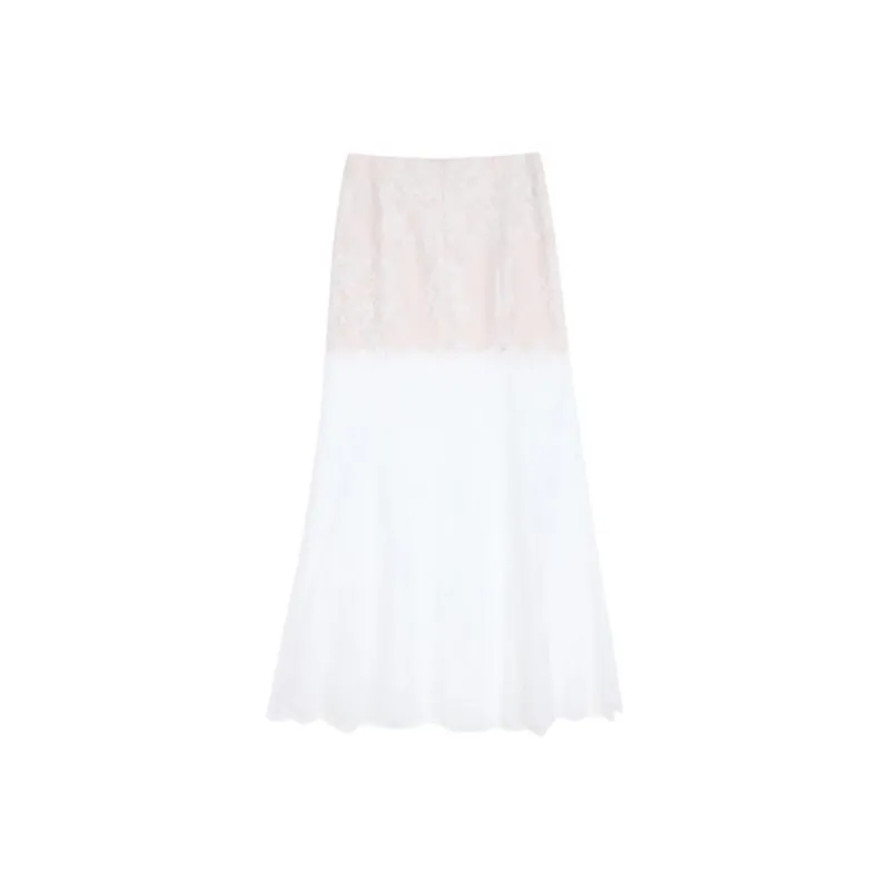 ZAZN Casual Long Skirt Women's White-1
