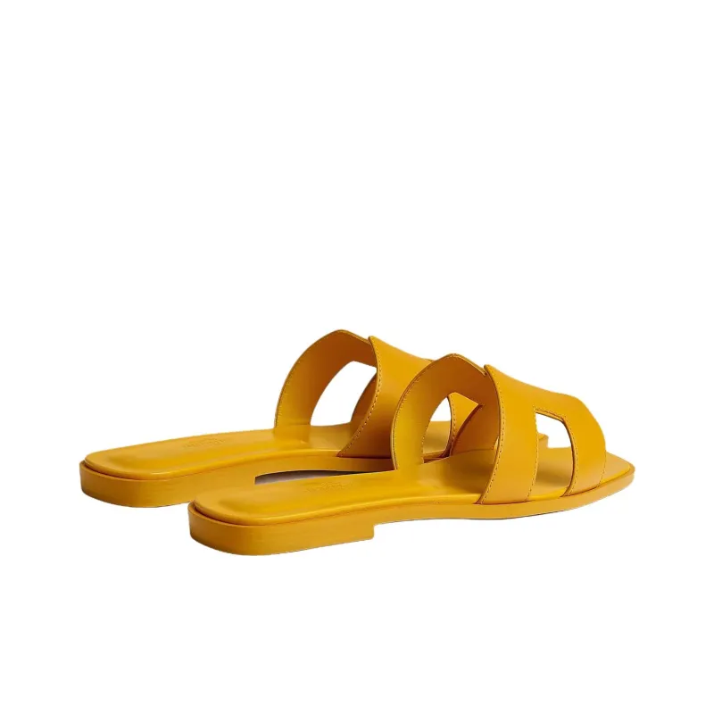 HERMES Oran Slide Slippers Women's Yellow-2