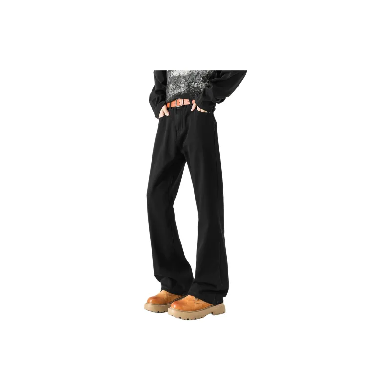 HUANQIU Jeans Unisex Black Gray-21