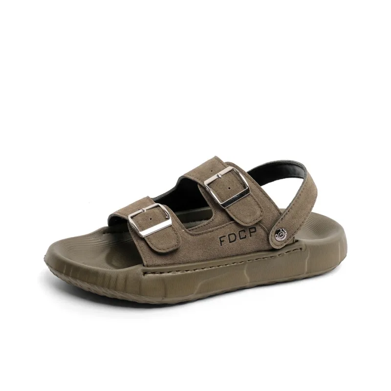 SOBB Beach Sandals Men Beige/Olive Green-6