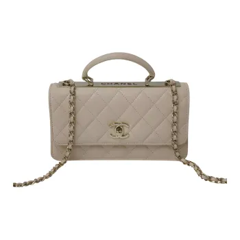 CHANEL Leather Shoulder Bag, Crossbody Bag, Handbag Women's Beige
