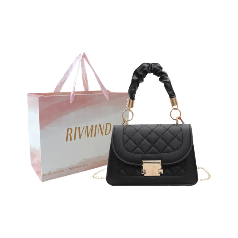 RIVMIND PU Handbag Regular Women's White/Black/Purple-5