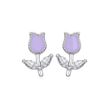 CENTURY&KINDLE 999 Fine Silver Stud Earrings Women's