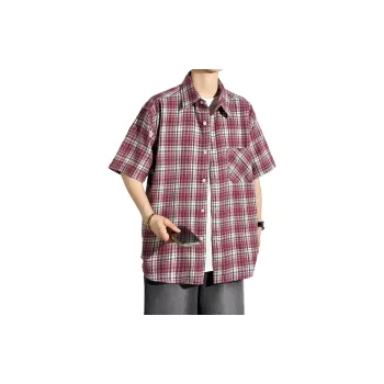 HOKLV Shirts Unisex Red Plaid