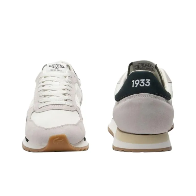 LACOSTE Partner 70S Anti Slip Wear Resistant Low Top Running Shoes Men's Beige-3