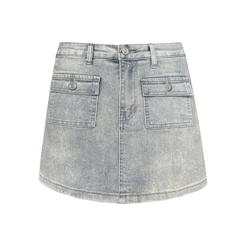FAR BACK Denim Short Skirts Women's-5