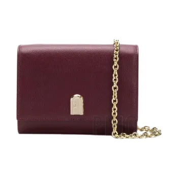 Furla 1927 Collection Leather Crossbody Bag, Shoulder Bag Women's Burgundy Red