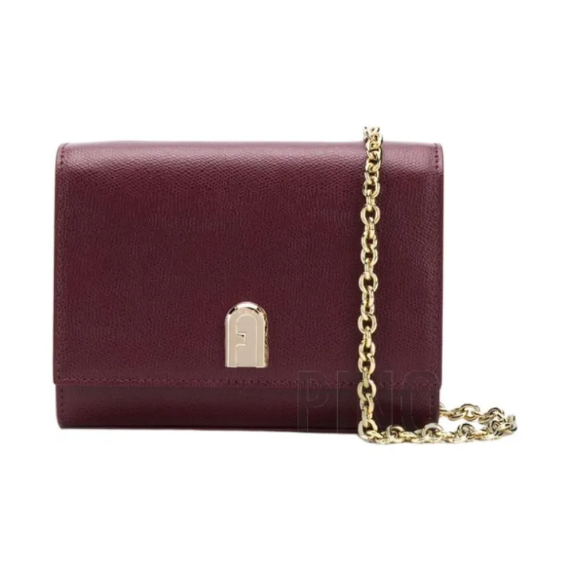Furla 1927 Collection Leather Crossbody Bag, Shoulder Bag Women's Burgundy Red-0