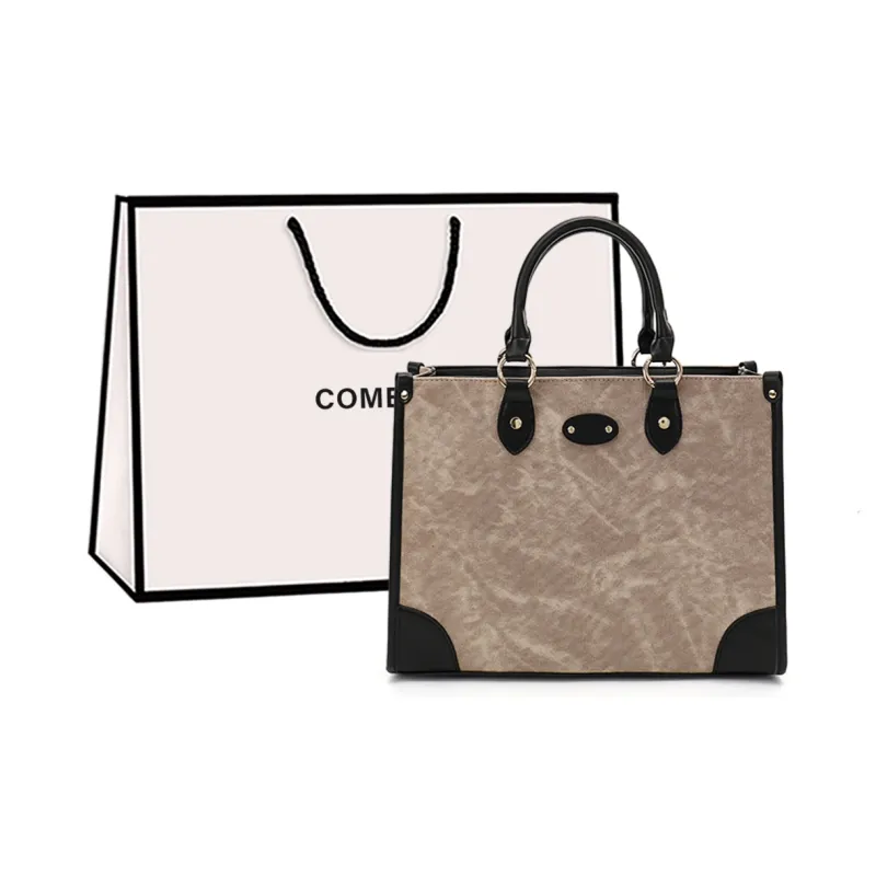 COMELY Synthetic Leather Tote Bag, Shopping Bag, Handbag, Shoulder Bag Regular Women's Ink Black-0