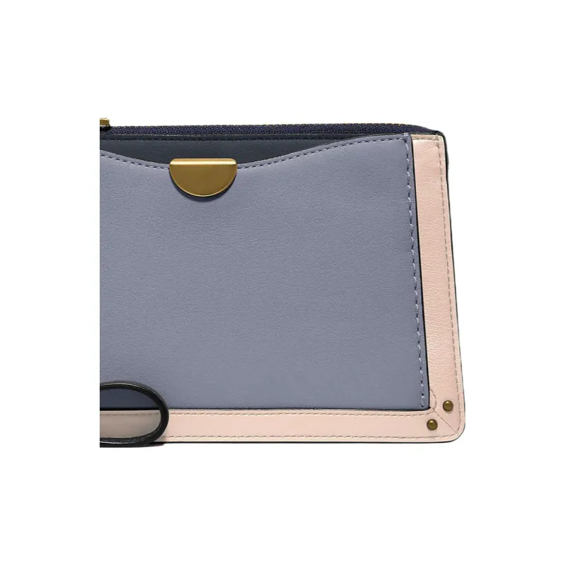COACH Dreamer Leather Clutch Medium Size Women's Morandi Blue-3