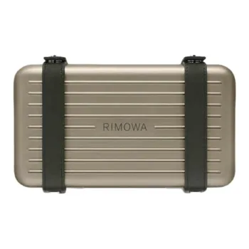 RIMOWA Personal Aluminum Magnesium Alloy Shoulder Bag, Crossbody Bag Unisex Titanium Gold