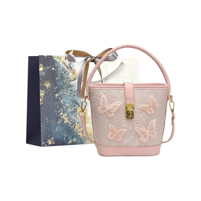 Iman's House PU Bucket Bag, Shoulder Bag, Crossbody Bag, Handbag Regular Women's Pink/White/Blue/Black-0