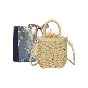 Iman's House Straw Woven Handbag Women's Ecru/Khaki
