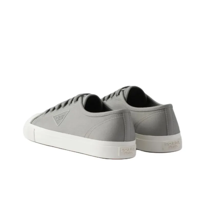 PRADA Low Top Canvas Shoes Men's Gray-3