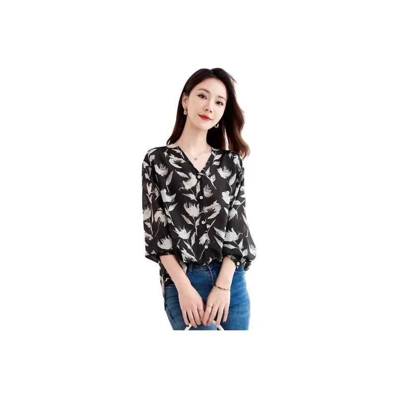 Yi Mengyuan Shirts Women's Black-0
