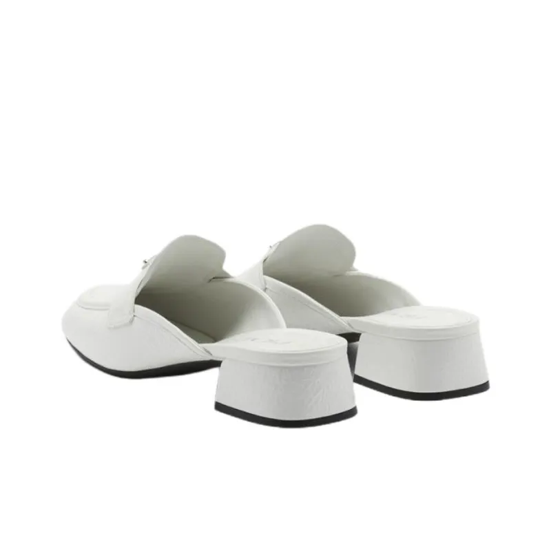 PRADA Closed Toe Slippers 3.5cm Women's White-2