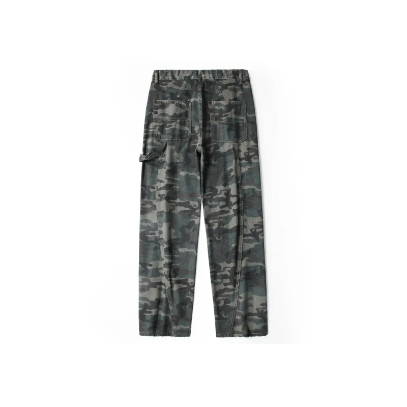 Jeep Casual Pants Unisex Green Camouflage-1