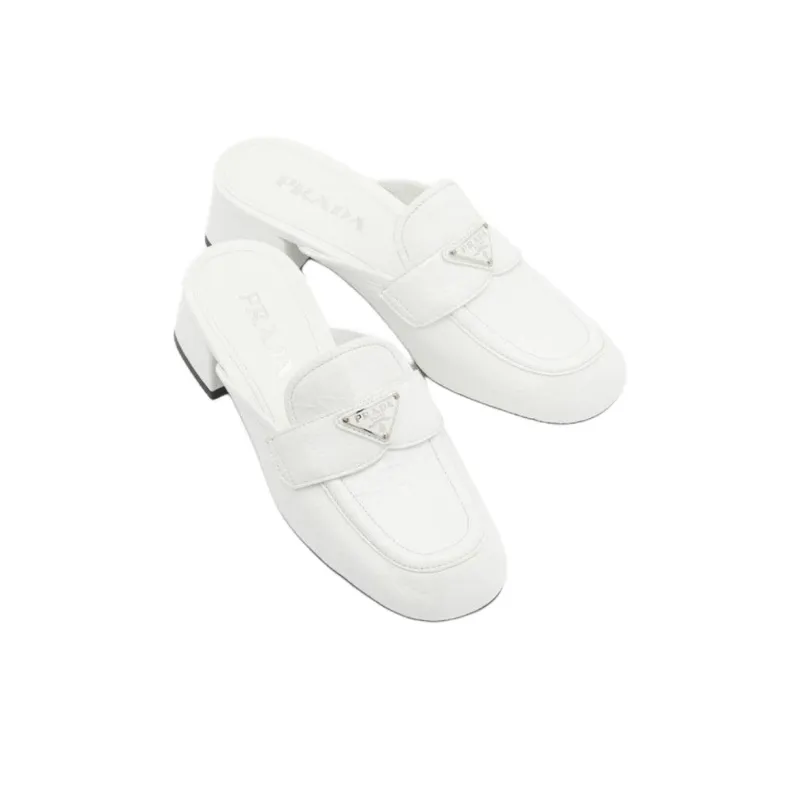 PRADA Closed Toe Slippers 3.5cm Women's White-3