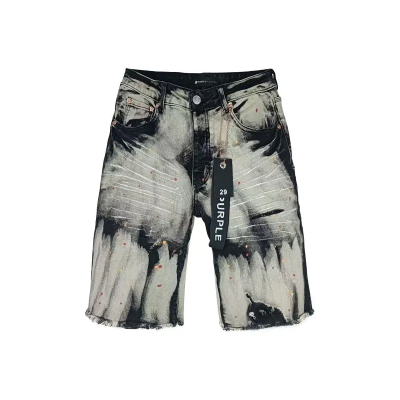 RASHOMONG Denim Shorts Unisex Black-0
