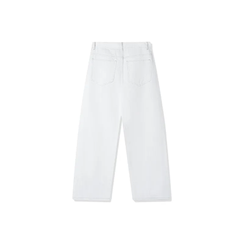 LANGWEIZHE Hip Hop Street Style Distressed Loose Fit Straight Fit Basic Casual Pants Unisex-1