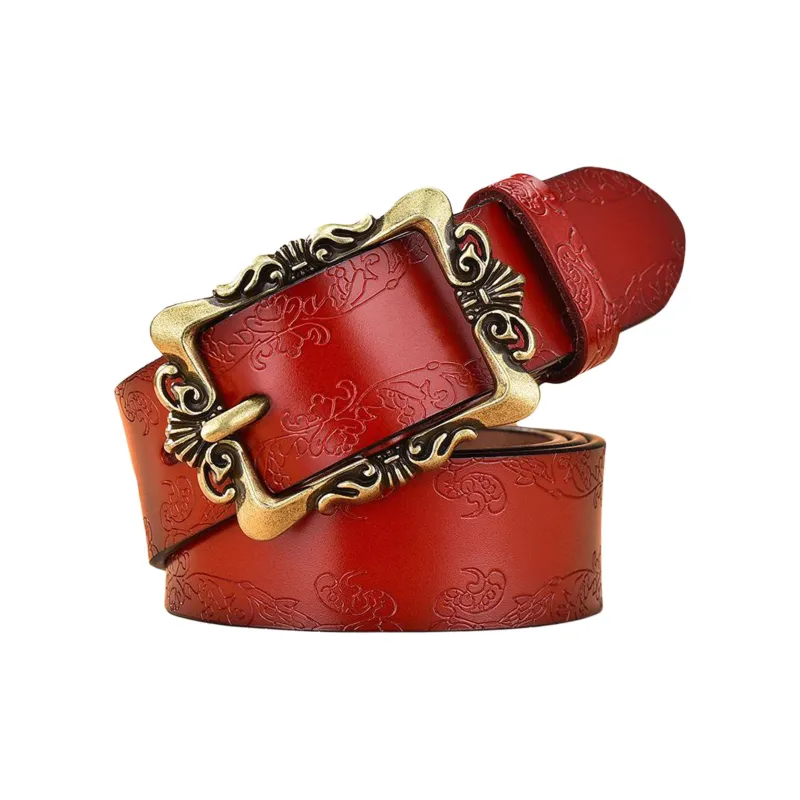 JEANSWEST Cow Split Leather Belts Women's 3.3CM-9