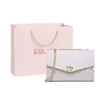 EBLAN Cow Leather Shoulder Bag, Crossbody Bag Regular Women's White
