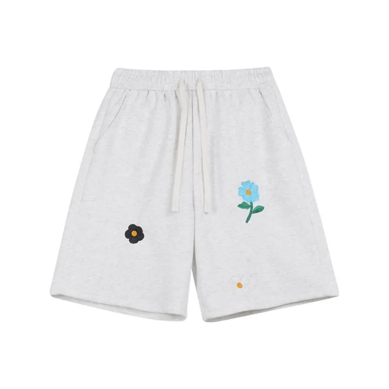 YINLEI Casual Shorts Unisex White Gray-0