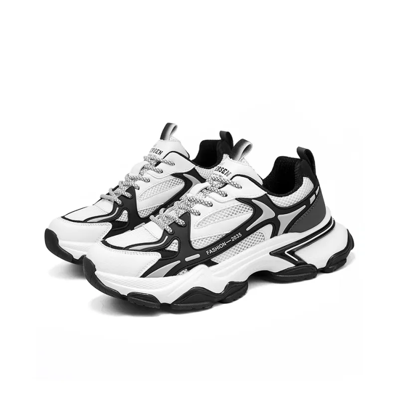 KYMOOU Shock Absorbers Slip Resistant Breathable Low Top Chunky Sneakers Men's-2