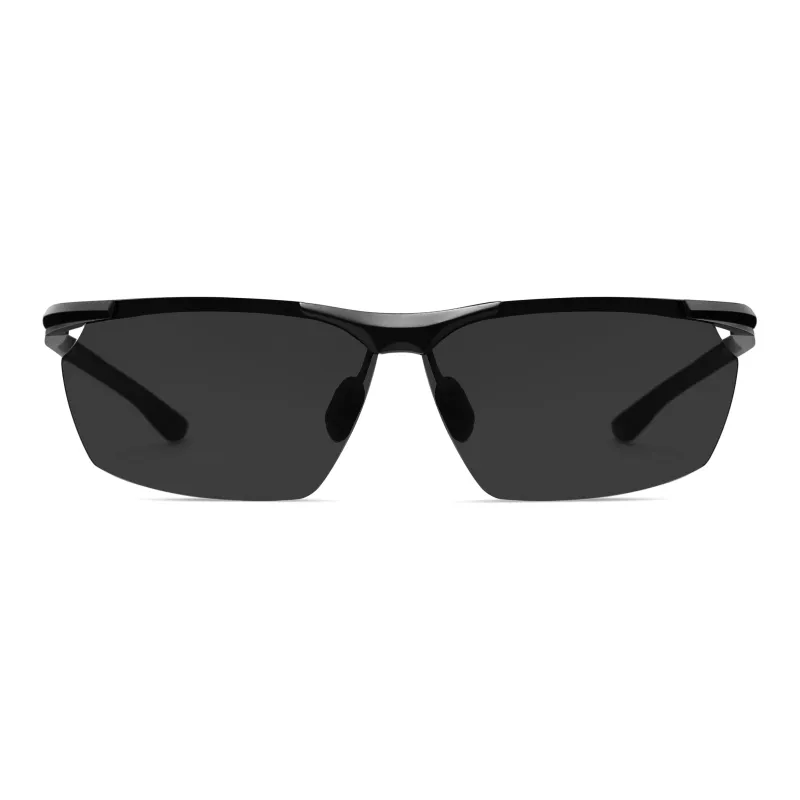 HLA Aluminum Magnesium Silicone Square Sunglasses Unisex-4
