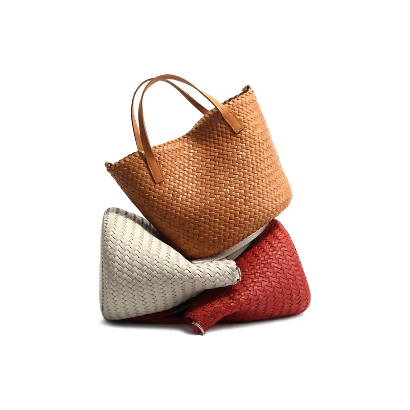 YOCAMU Cow Leather Handbag Women's Multicolor-2