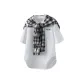 White Heather Gray T-Shirt+Black White Shawl