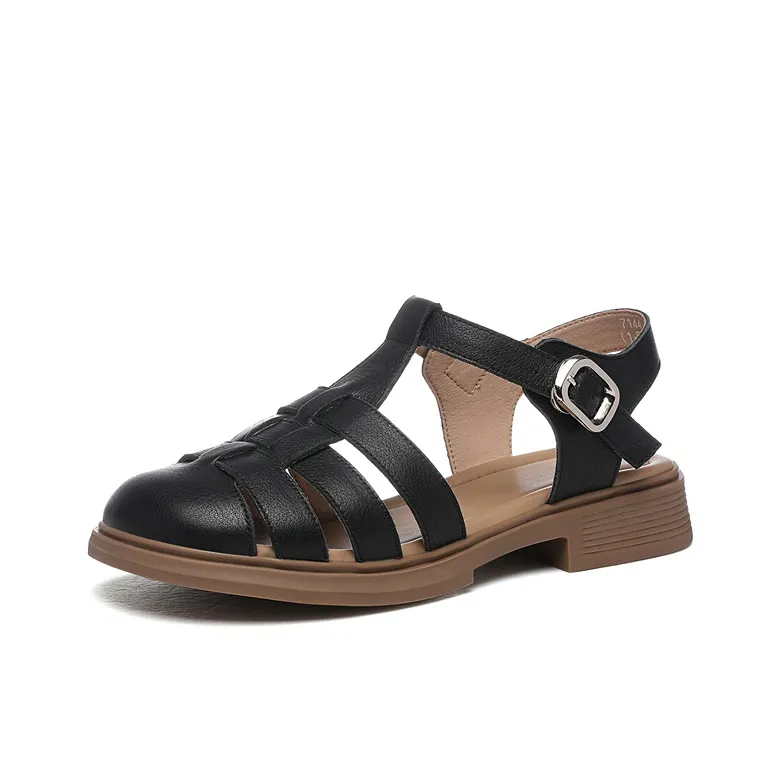 Golden Silk Rabbit Roman Sandals Women's-0