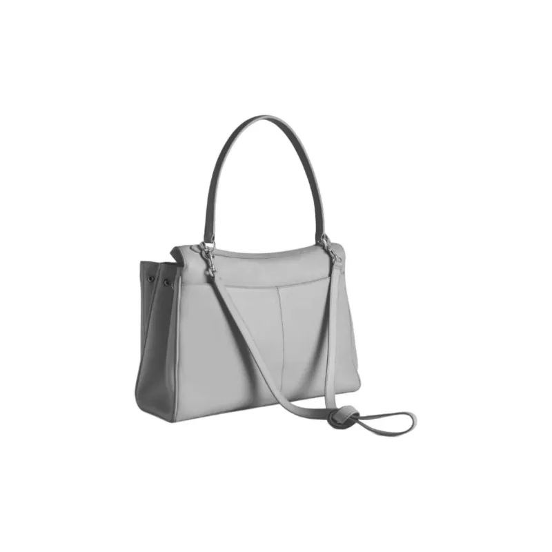 Balenciaga Calfskin Handbag Medium Size Unisex Cloud Gray-2