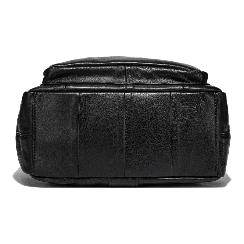 Ace Paul Top Grain Cow Leather Backpack Regular Unisex Black-4