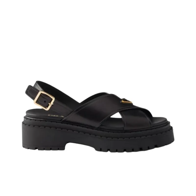 PRADA One Strap Sandals 5.5cm Women's Black-1
