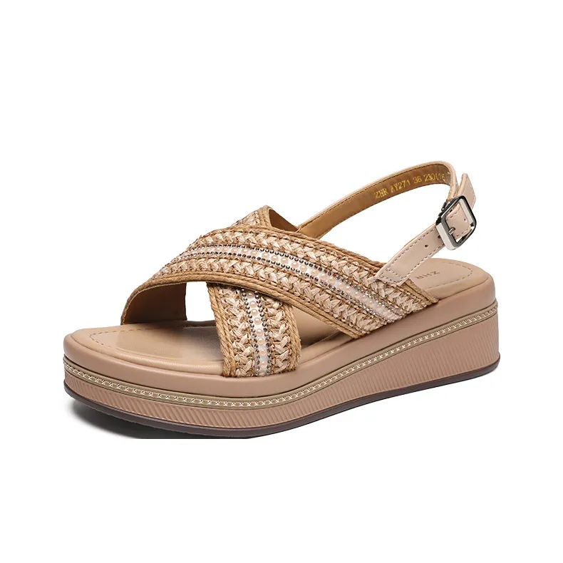 ZHR One Strap Sandals Women's Apricot-1