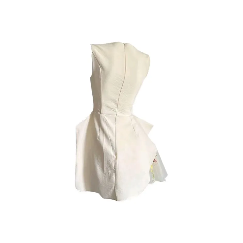 PZGE Sleeveless Dresses Women's White Tank Dress-1