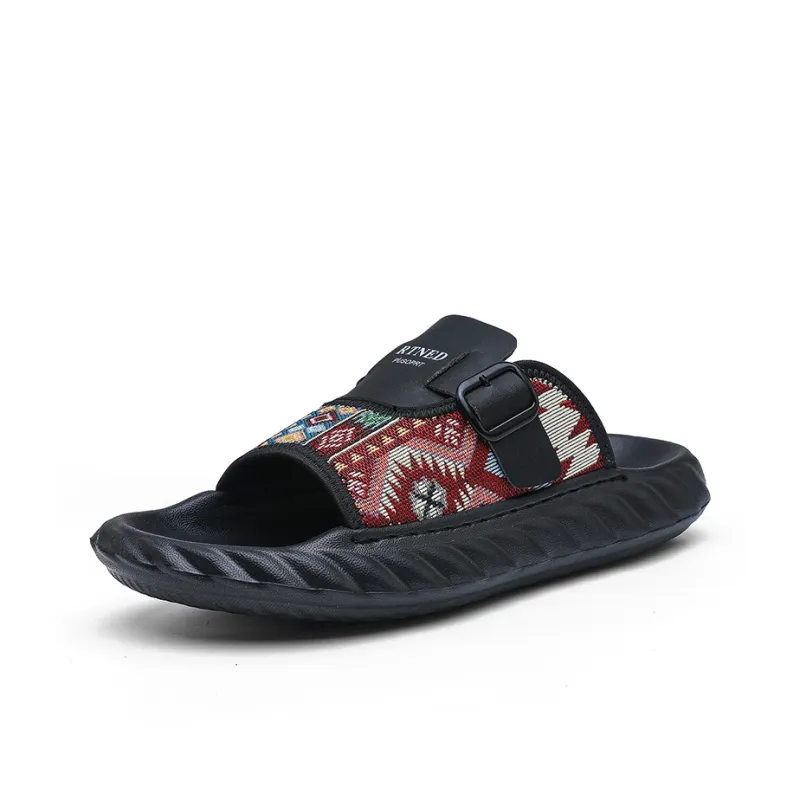 Colorful Creations Quiet, Slip Resistant, Quick Dry Slide Slippers Men's Box-5