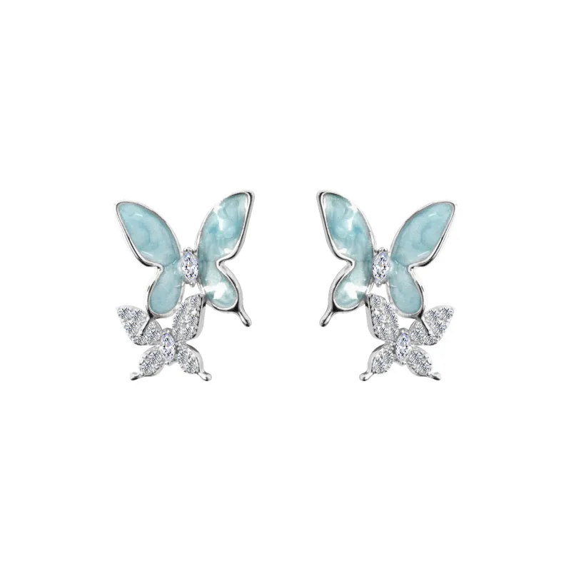 KEYS VIA S925 Silver Stud Earrings Women's-1