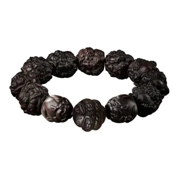 Moonstone Edge Small Leaf Red Sandalwood Bracelets Men's