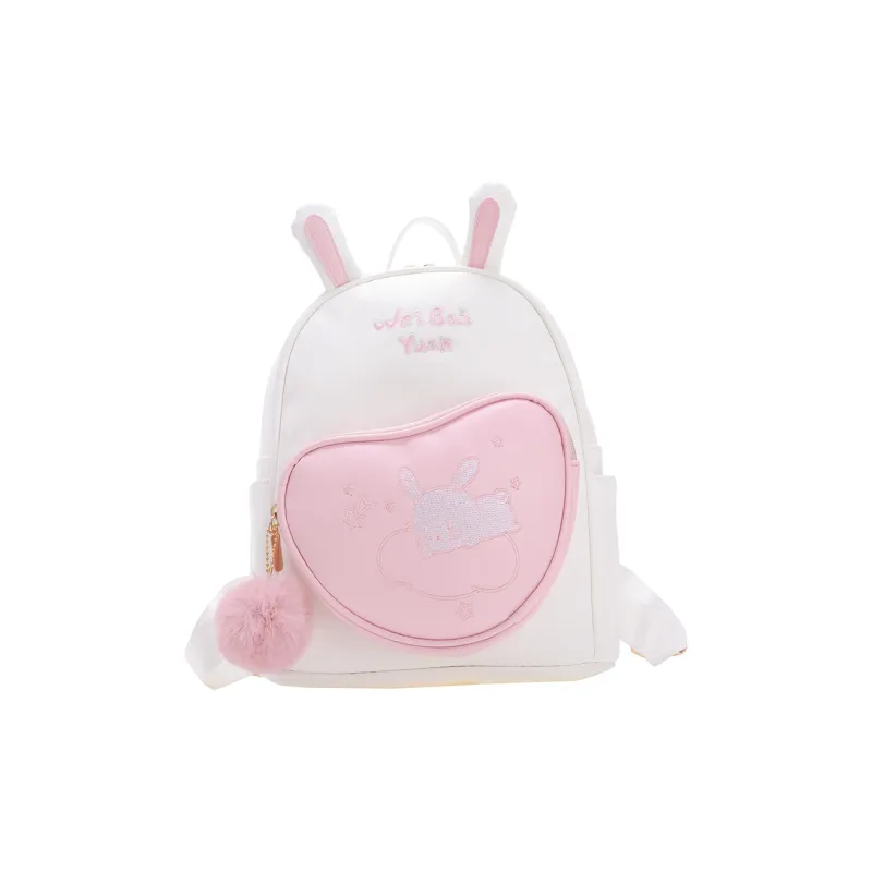 BUBM PU Backpack Regular Women's Pink/Khaki-24