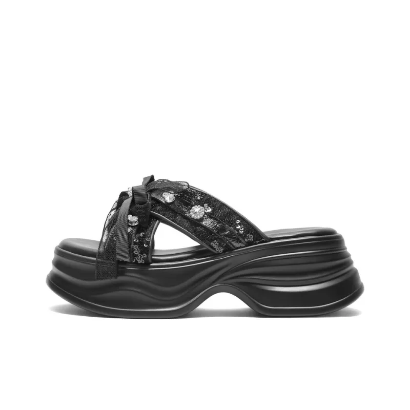 BELLE Slide Slippers Women's Gray-5