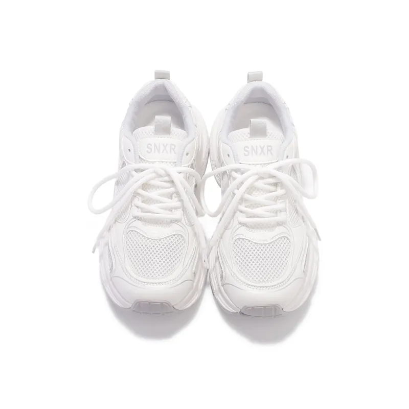 SNXR Shock Absorbers With Slip Resistant Features Low Top Chunky Sneakers Women's White Gray-3