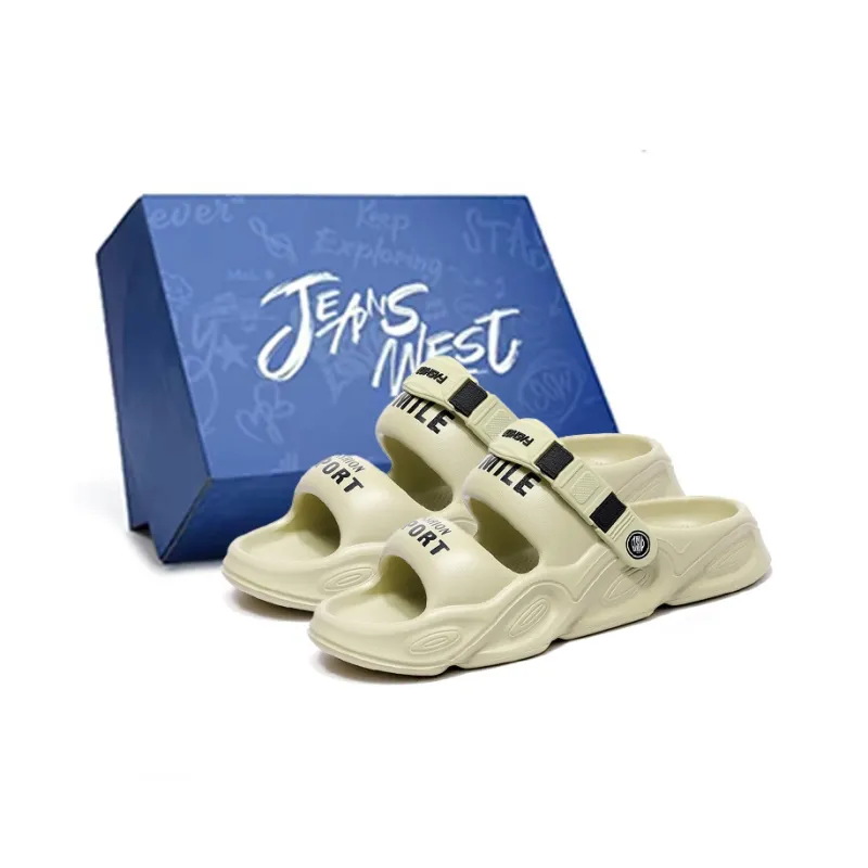 JEANSWEST Beach Sandals Men White-2