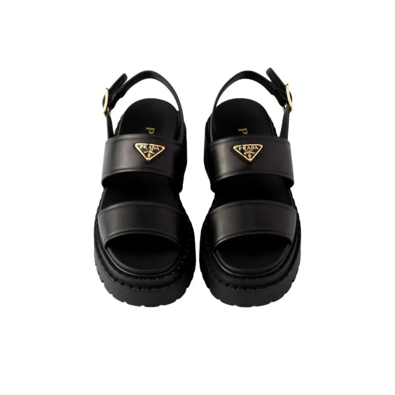 PRADA One Strap Sandals 5.5cm Women's Black-4