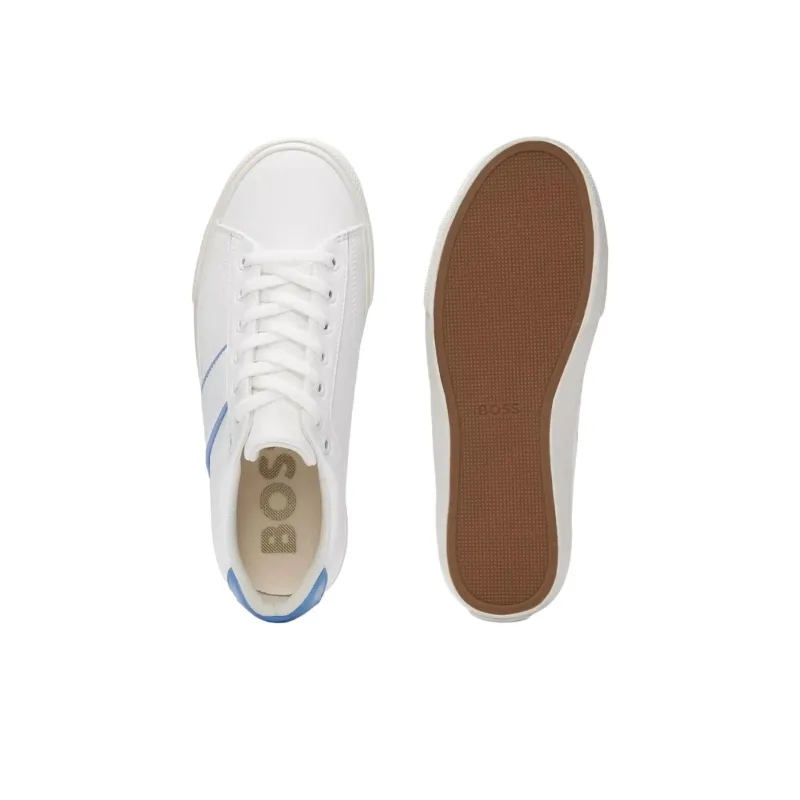 HUGO BOSS Aiden Low Top Skateboard Shoes Women's White Blue-3
